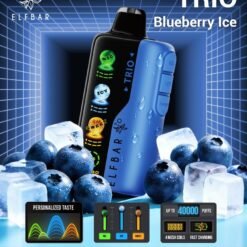 Elf Bar TRIO 40000 Puffs 5% – Blueberry Ice – Disposable Vape – Type C Rechargeable (Triple Adjustment Ice+Sweet+Sour)